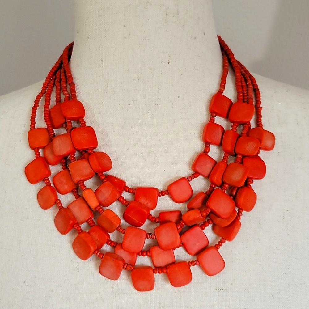 Orange Beaded Necklace